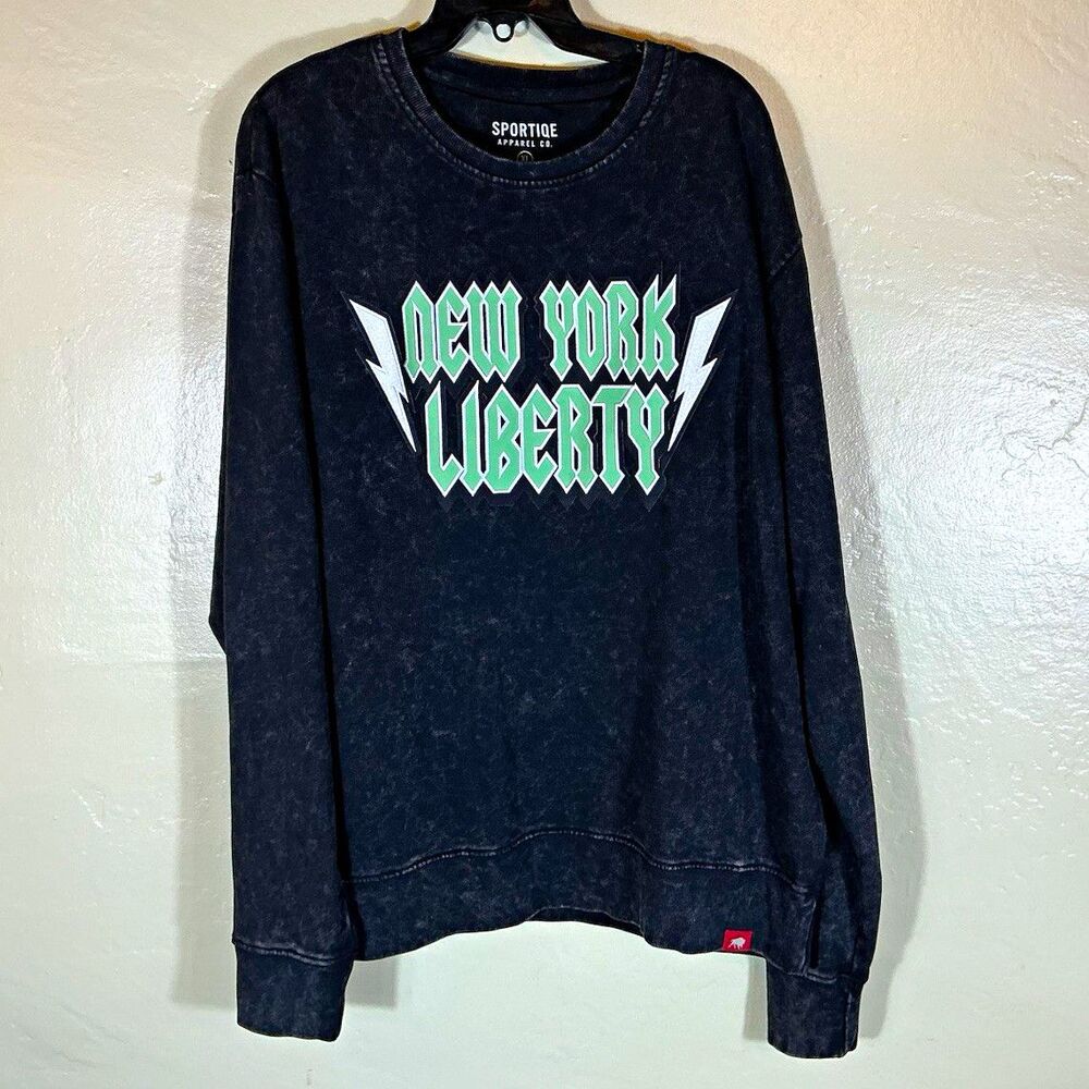 Sportiqe Men’s XL Black Crewneck Pullover Sweatshirt New York Liberty Graphic